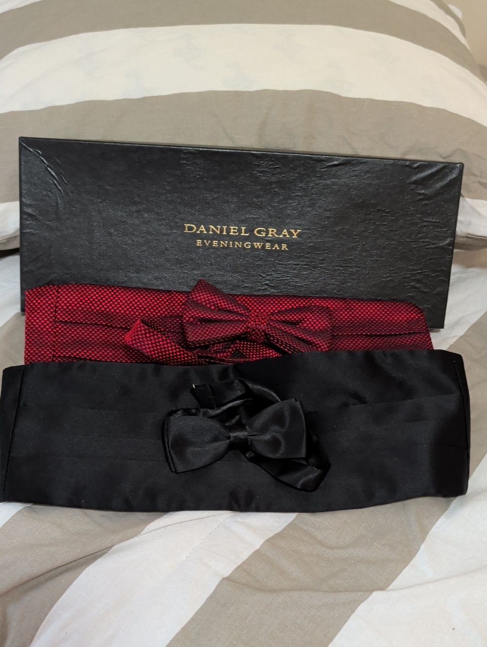 Daniel Gray Set of 2  Bow Tie and Cummerbund Set